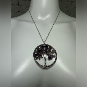 Handmade crystal tree of life necklace